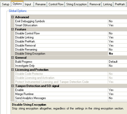  Dotfuscator Options